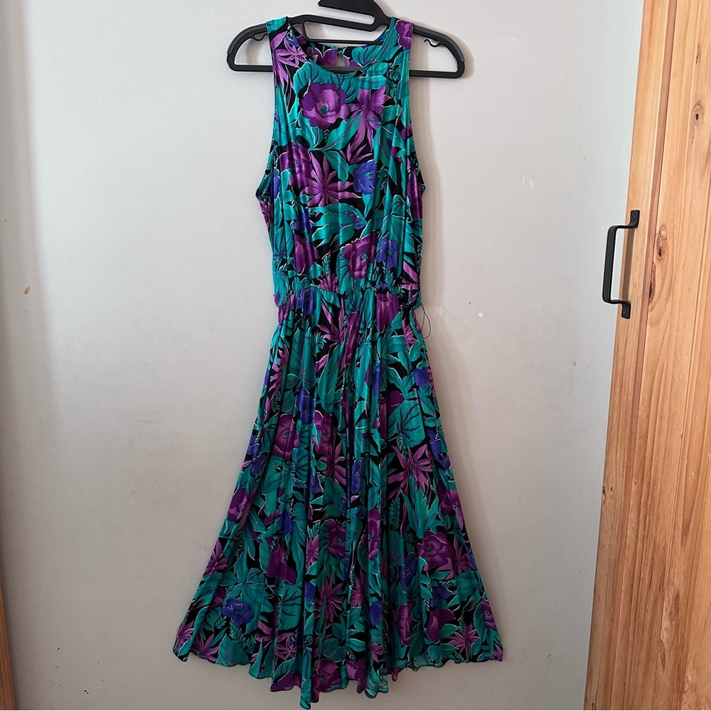Vintage Floral Sleeveless Dress
